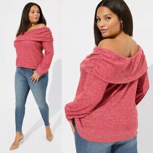 NWT Torrid 3 Brushed Waffle Off Shoulder Long Sleeve Top 3X 22 24